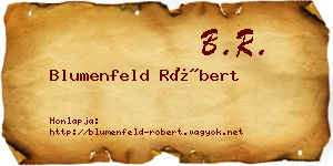 Blumenfeld Róbert névjegykártya